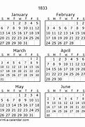 Image result for Calendar 1833