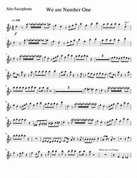 Image result for We Are Number One Alto Saxophone Sheet Music