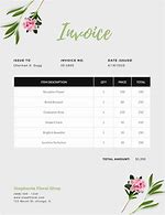 Image result for Floral Invoice Template