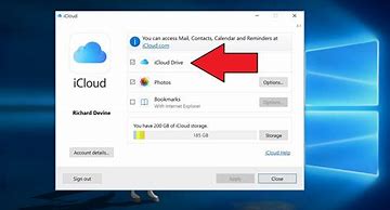 Image result for iCloud Settings On PC