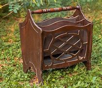 Image result for Vintage Wood Magazine Rack