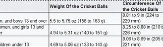 Image result for Cricket Ball Measurements