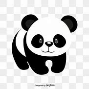 Image result for Panda Bear Black and White Illustration