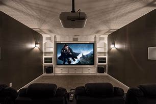 Image result for Home Theater with TV On Wall