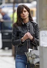 Image result for Katie Holmes Leather Jacket