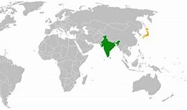 Image result for Map of Japan and India