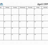 Image result for Calendar April 1999