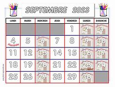 Image result for Calendrier Prescolaire A Imprimer