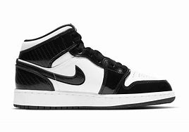 Image result for Shiny Black and White Jordan 1