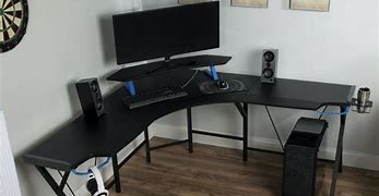 Image result for L-shaped Desk Gaming Setup