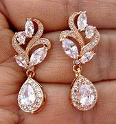 Image result for Rose Gold Bridal Earrings