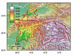 Image result for Tajikistan Physical Map