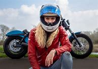 Image result for Woman Wearing Motorcycle Helmet