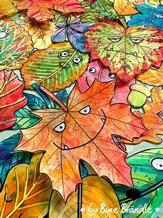 Blätter zum selbst ausmalen und Dekorieren für eine zauberhaft bunte Herbst deko. Ganz einfach zum selbst aus… | Kunst klassenzimmer, Herbst kunst, Kunst für kinder