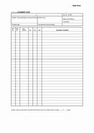 Image result for Exhibit List Form Word