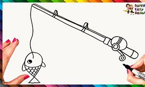 Image result for Fishing Rod 4K with Hook Drawing