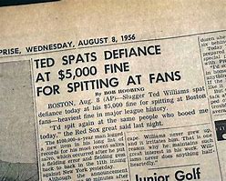 Image result for Ted Williams Baseball Player Spitting