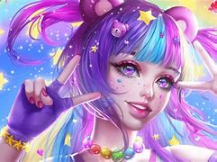 Image result for Anime with Rainbow Hair