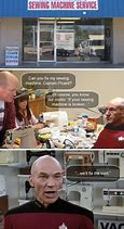 Image result for Picard with a Sewing Machine