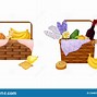 Image result for Cartoon Basket with Food Flowers