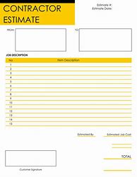 Image result for Contractor Estimate Sheets Free