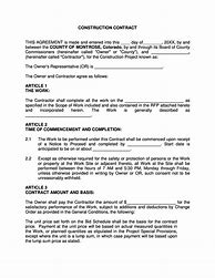 Image result for Conretction Contract Template