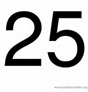 Image result for Number 25 Cut Out