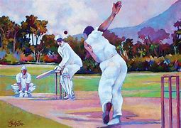 Image result for Playing Cricket Art