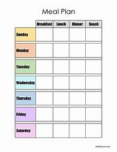 Image result for Meal Plan Daily Chart Template