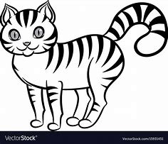 Image result for Striped Cat Drawing