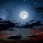 Image result for Night Sky Moon and Galaxy