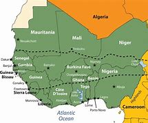 Image result for West Africa Physical Highlands Map Of