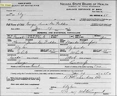 Image result for Nevada Birth Certificate