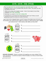 Image result for How to Save Money Worksheets