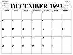 Image result for December 1993 Calendar