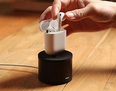 Image result for White Air Pods and Black Charger