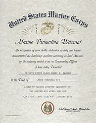 Image result for USMC Promotion Warrant Wording