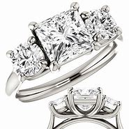 Image result for Three Stone Engagement Ring in 18K Rose Gold