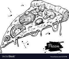Image result for Line Art Pizza Vector