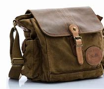 Image result for Men Leather Canvas Messenger Bag