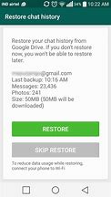 Image result for WhatsApp Restore Backup