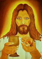 Image result for Jesus with Bread and Wine