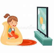 Image result for Cartoon Girl Watching TV