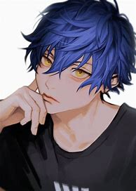 Image result for Blue Hair Anime Boy with a White Shirt and Red Tie