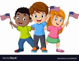 Image result for Cute Cartoon Holdikng an American Flag