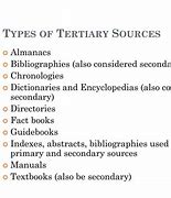 Image result for Tertiary Sources