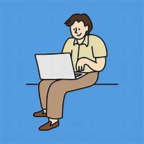 Image result for Person Using Laptop Cartoon
