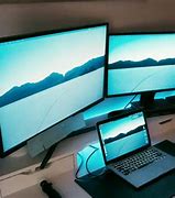 Image result for 3 Monitor Desk Setup