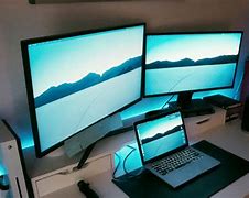 Image result for Computer Desk Set Up Multiple Screens