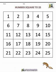 Image result for Number Square Printable Free